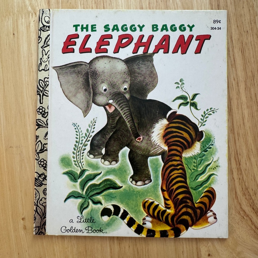 The Saggy Baggy Elephant Little Golden Book 1981‎ Vintage Childrens Story